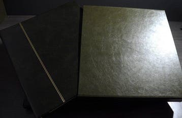 Accessoires Nederland - 3 lege luxe Lindner Albums met, Gestempeld