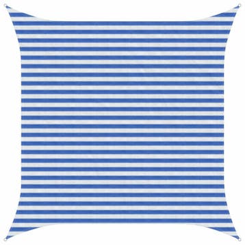 vidaXL Zonneschaduwzeil Blauw en Wit 3 x 3 m HDPE, Verzenden, Nieuw