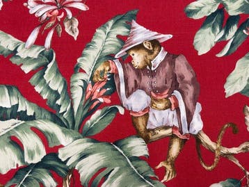 Tropische stof Oeko-Tex met schattige apen - Het paradijs