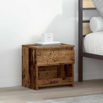 vidaXL Nachtkastje 40x30x39 cm bewerkt hout oud houtkleurig, Verzenden, Nieuw