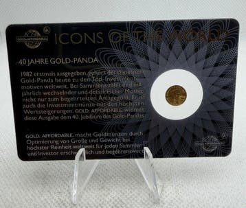 Rwanda. 10 FRW 2022 Icons of the World - Panda, 1/200 Oz oro