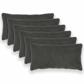 vidaXL Kussensloop 6 pcs HEERLEN Donkergrijs 40 x 70 cm, Verzenden
