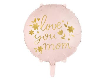 Helium Ballon Love You Mom Leeg 45cm, Verzenden