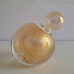 Bouteille - verre de Murano immergé à feuille dor
