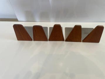 Kai Kristiansen - Serre-livres (5) - Bois, Acier inoxydable