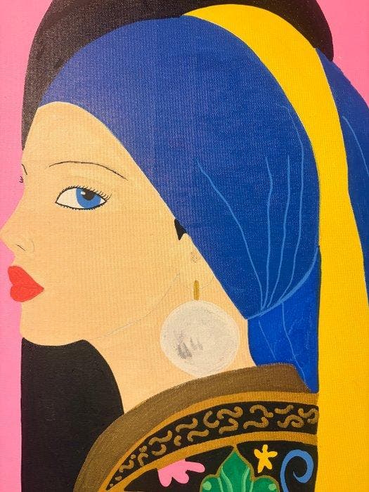 Diletta Carrito - La ragazza con il talismano di perla, Antiquités & Art, Art | Peinture | Moderne