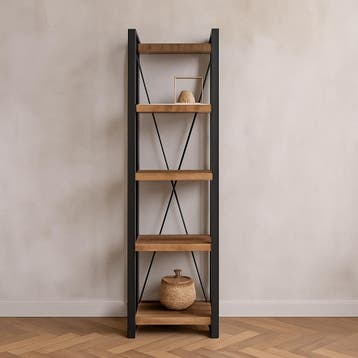 Boekenkast Mangohout Britt 55 cm, Huis en Inrichting, Kasten | Boekenkasten, Verzenden, Nieuw, Overige houtsoorten, Industriële meubels