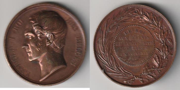 Belgique Medaille Belgie Leopold 1 Koenig Der Belgier Uni..., Timbres & Monnaies, Pièces & Médailles, Envoi