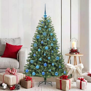 vidaXL Kunstmatige Hinged Kerstboom Groen 150 cm PVC en, Verzenden, Nieuw