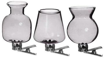 Gekleurd Glazen Flesje Clipper Grijs Set 3 stuks met Clip, Hobby en Vrije tijd, Nieuw
