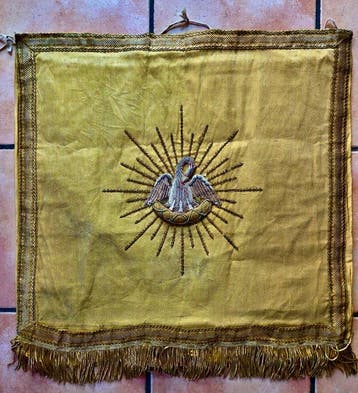 Sluier van het Heilige Sacrament - Pélican - 62 x 62 cm -, Antiquités & Art