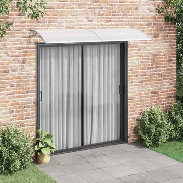 vidaXL Deurluifel 240x75 cm PC grijs en transparant, Tuin en Terras, Verzenden, Nieuw