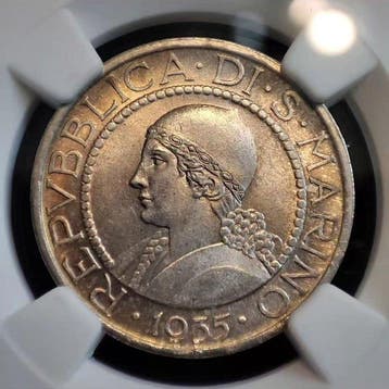 Saint-Marin. 5 Lire 1935 (Sans prix de réserve)