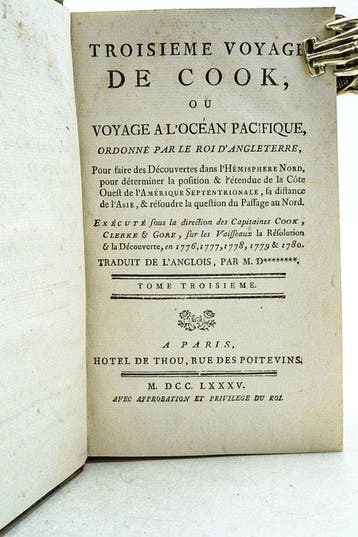 Capitaine James Cook - Troisième voyage de Cook ou voyage a