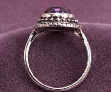 Vintage Franse 925 Sterlingzilver Amethist Ring 4 g - Ring