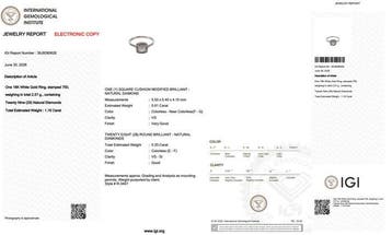 Zonder minimumprijs - Ring - 18 karaat Witgoud - 1.16ct. tw., Nieuw