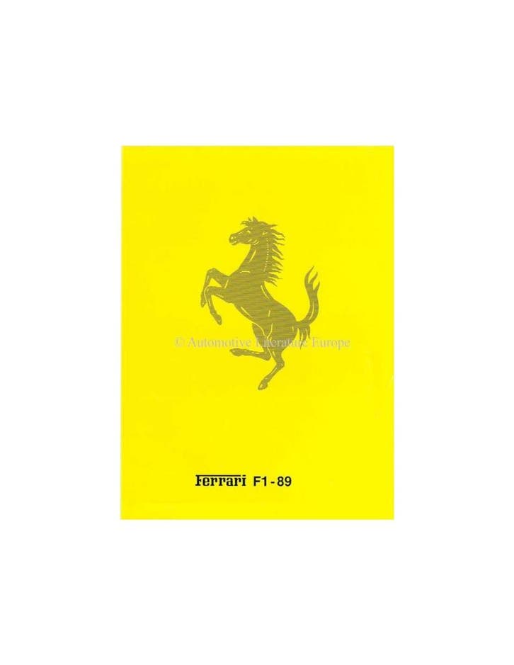 1989 FERRARI F1-89 BROCHURE 542/89, Boeken, Auto's | Folders en Tijdschriften