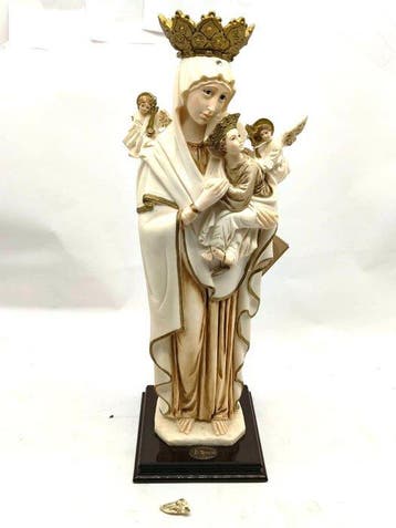 sculptuur, Madonna con Bambino - Dipinta a mano (peso 2,42