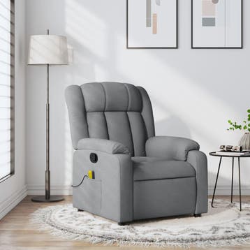 vidaXL Massagestoel met lichtgrijze stof, Verzenden, Nieuw