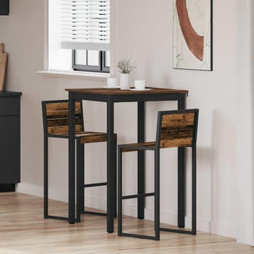 vidaXL Staande Bartafel Bewerkt hout Vierkant, Huis en Inrichting, Tafels | Eettafels, Verzenden, Nieuw