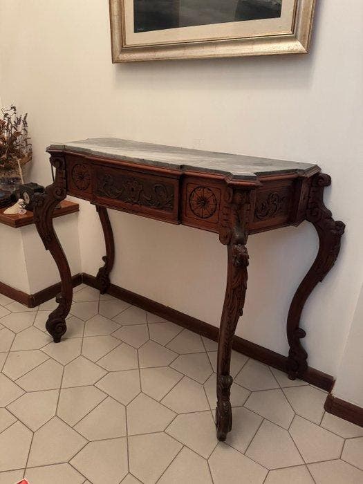 Centre de table - Marbre, Bois, Antiek en Kunst, Antiek | Overige Antiek