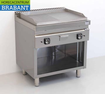 HCB RVS Bakplaat Glad / Geribbeld 13 kW 80 cm GAS Horeca, Zakelijke goederen, Ophalen of Verzenden, Nieuw in verpakking