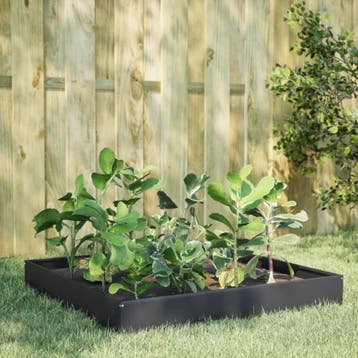 vidaXL Plantenbak verhoogd 100x100x26 cm staal, Tuin en Terras, Verzenden, Nieuw