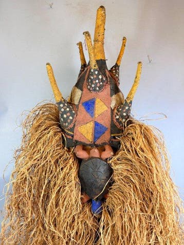African mukhanda Yaka turtle mask - Congo.