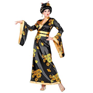 Chinees Kostuum Zwart Goud Dames, Kleding | Dames, Carnavalskleding en Feestkleding, Verzenden, Nieuw