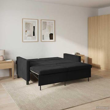 vidaXL Slaapbank / zetel Zwart Stof, Verzenden