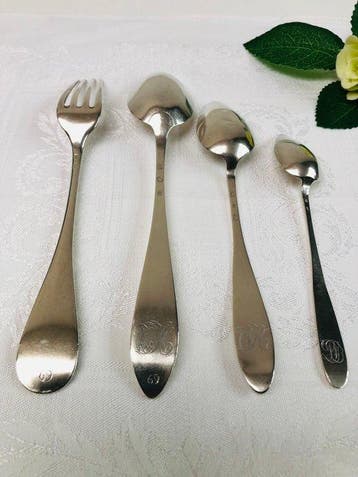 Bestekset (4) - .800 zilver - Delheid Frères, Antiek en Kunst