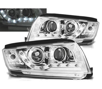 Phares Led Daylight Pour Skoda Fabia 99-07 Fond Chromé, Verzenden, Nieuw