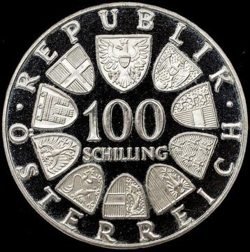 Oostenrijk. 100 Schilling 1977 - Kremsmünster Monastery /