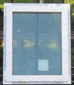 pvc raam , chassis , venster 85 x 103 wit / antraciet 7016, Bricolage & Construction, Châssis & Portes coulissantes, Ophalen of Verzenden