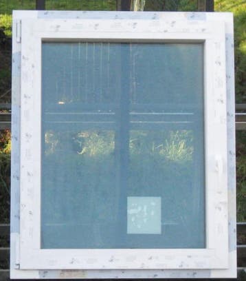 pvc raam , chassis , venster 85 x 103 wit / antraciet 7016, 75 tot 150 cm, Kunststof, Raamkozijn, Nieuw