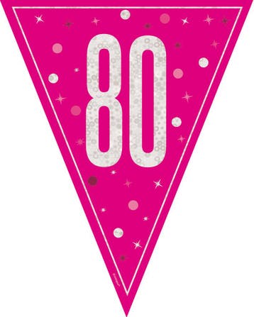 80 Jaar Slinger Roze 2,5m, Verzenden