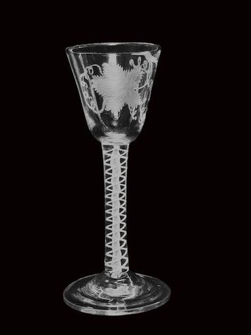 Wijnglas - Fijn gegraveerd Georgisch dubbelserie