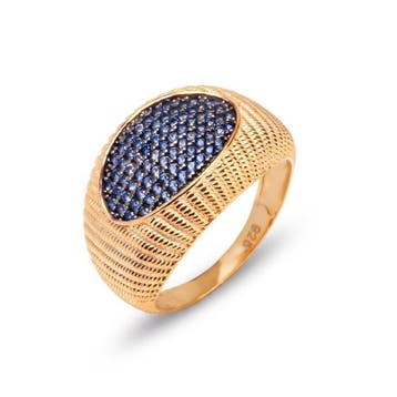 Zonder minimumprijs - Ring 18-karaats goudlaag, Zilver