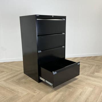 Bisley dossierkast vv 4 lades en sleutel (hxbxd) 130x80x62, Huis en Inrichting, Gebruikt, Metaal