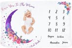 2dekans | Frummel Mijlpaaldeken ‘Roze Maan’ – Baby, Huis en Inrichting, Ophalen of Verzenden, Nieuw