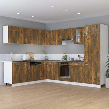 vidaXL Bovenkast Lyon 50x31x60 cm bewerkt hout gerookt, Huis en Inrichting, Verzenden, Nieuw