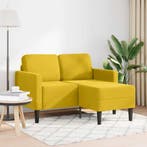 vidaXL 2-zitsbank met ligstoel L-vormig 125 cm fluweel geel, Huis en Inrichting, Verzenden, Nieuw