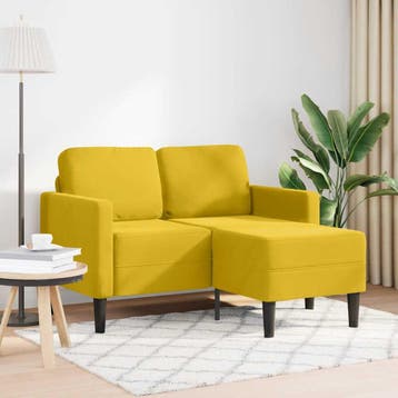 vidaXL 2-zitsbank met ligstoel L-vormig 125 cm fluweel geel, Huis en Inrichting, Verzenden, Nieuw