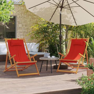 vidaXL Opklapbare stoelen, 2 stuks, rode stof, Verzenden