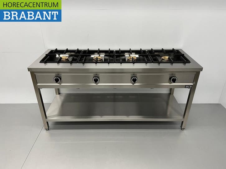 HCB RVS Pannenkoekenfornuis 4 branders 4 x 8 kW 168,5 cm GAS, Zakelijke goederen, Horeca | Keukenapparatuur, Ophalen of Verzenden