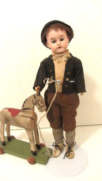 Theodor Degenring ,antieke pop met paardje - Poupée Made in