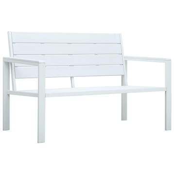 vidaXL Tuinbank hout-look 120 cm HDPE wit, Tuin en Terras, Tuinsets en Loungesets, Verzenden, Nieuw