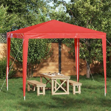vidaXL Partytent 250 x 250 x 240 cm Rood PE en staal, Verzenden, Nieuw