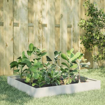vidaXL Plantenbak verhoogd 100x100x26 cm staal wit, Tuin en Terras, Verzenden, Nieuw