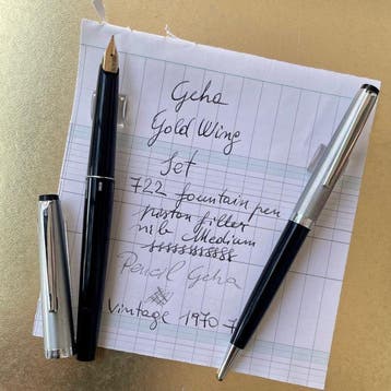 Geha - GEHA Set Gold-Wing 722 fountain pen and pencil, Nieuw